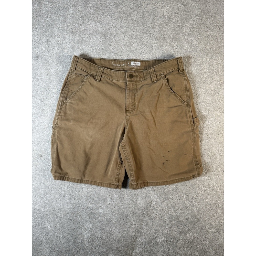 Carhartt Rugged Flex Loose Fit Boys Shorts Brown Size 10 Canvas Work Play‎